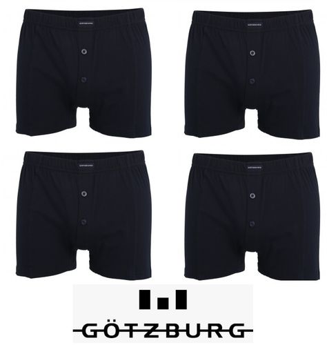 Götzburg - Pants mit Knopfleiste - 4er Pack - schwarz